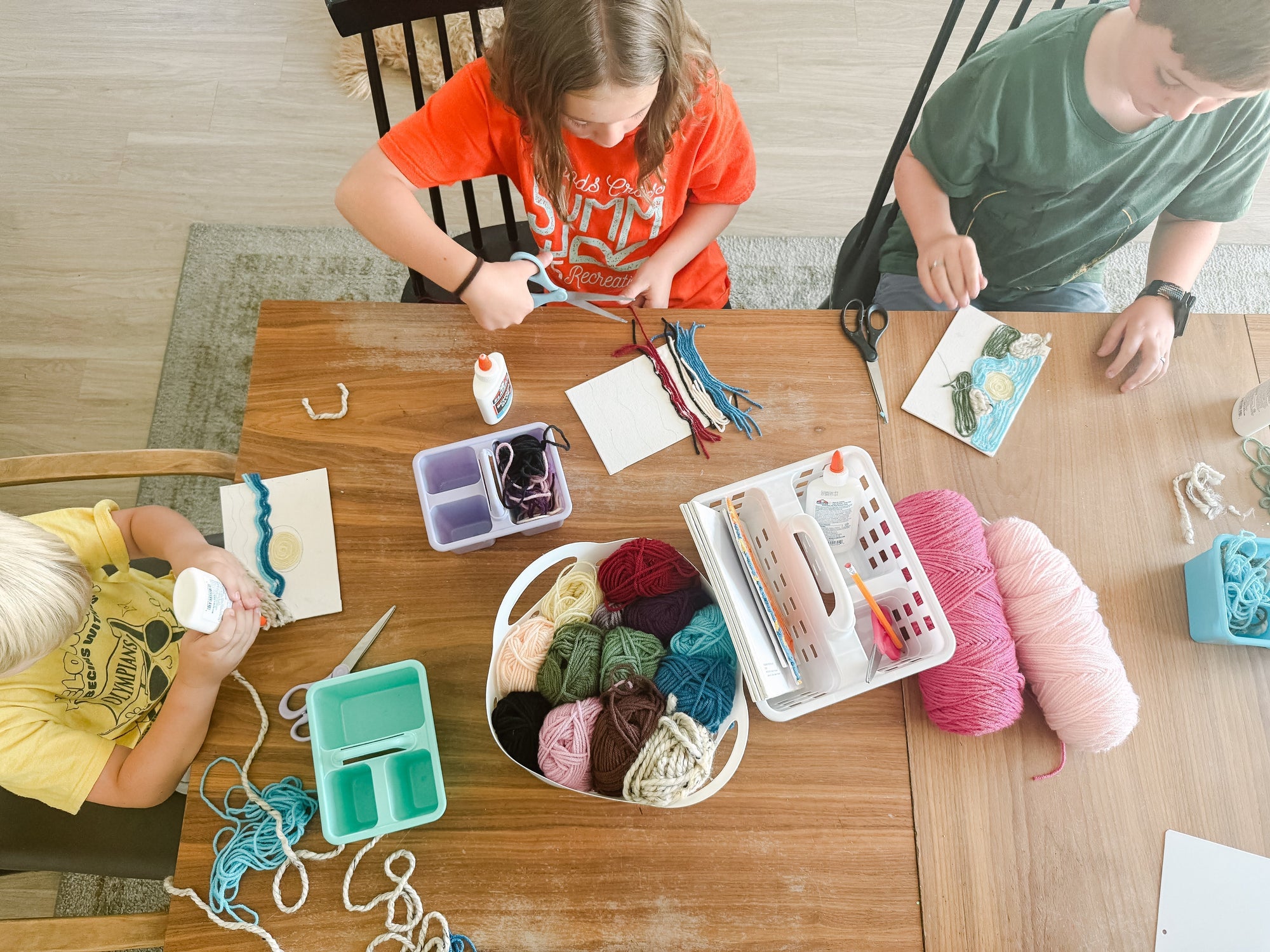 how we do yarn art: a calming, creative project for kids